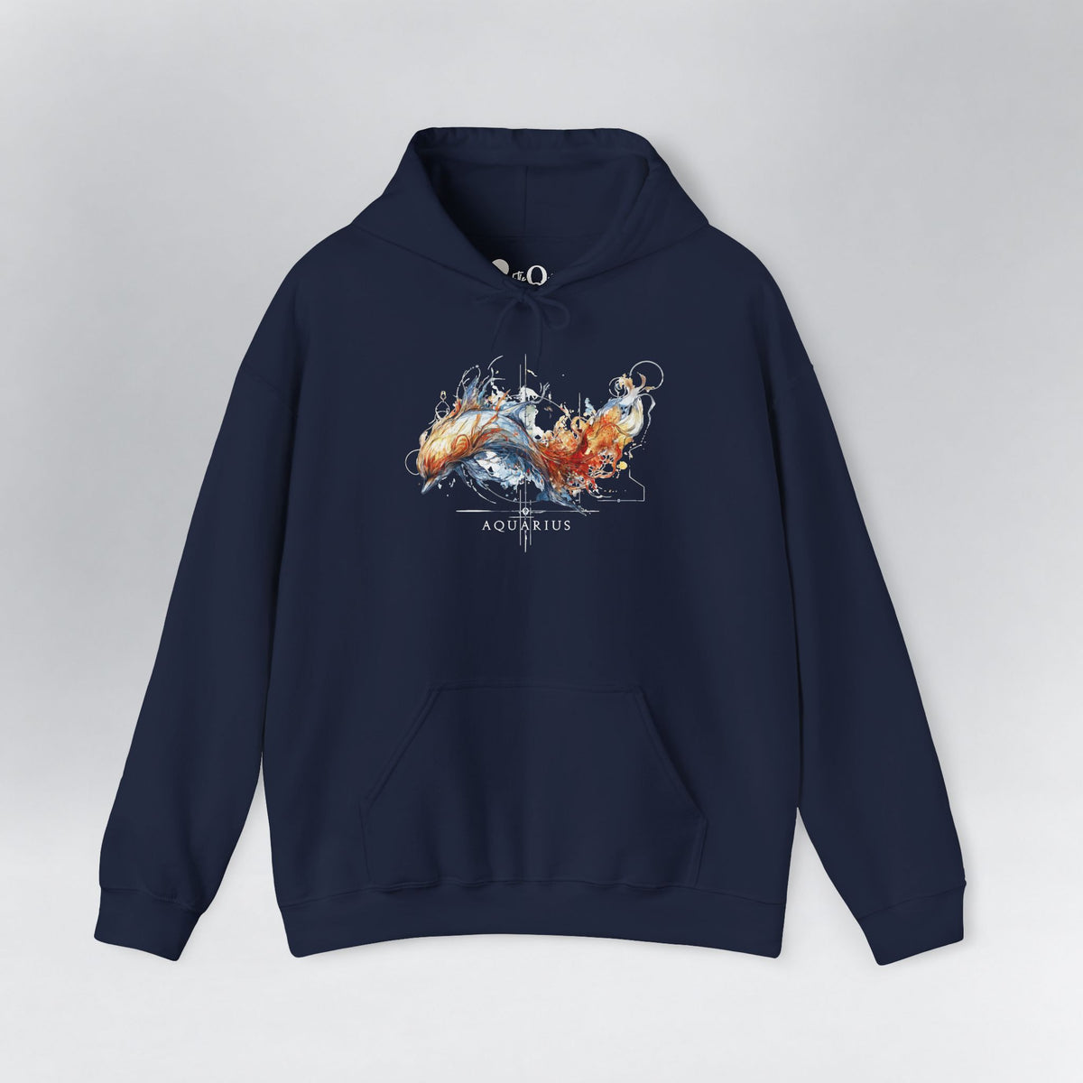 Aquarius Dolphin Zodiac Hoodie Navy Hoodie