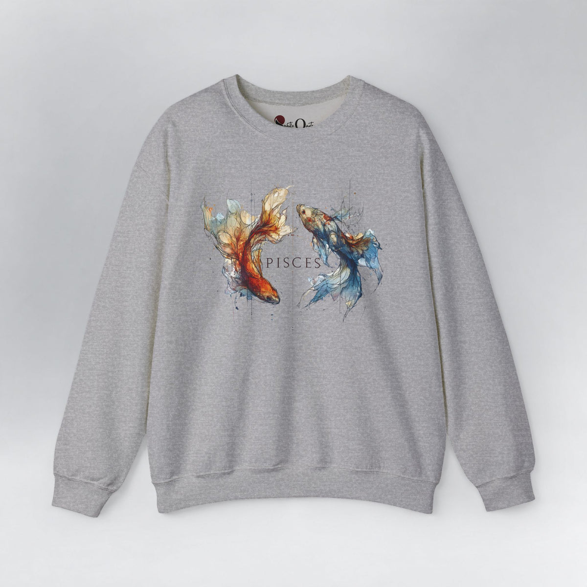 Pisces Koi Fish Zodiac Sweatshirt Sport Grey Sweatshirt
