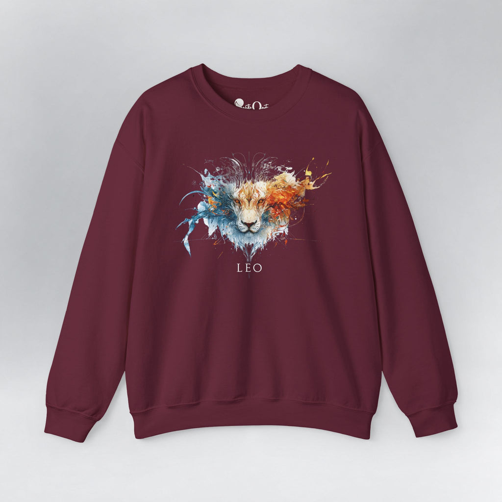 Leo Lion Zodiac Sweatshirt Maroon Sweatshirt