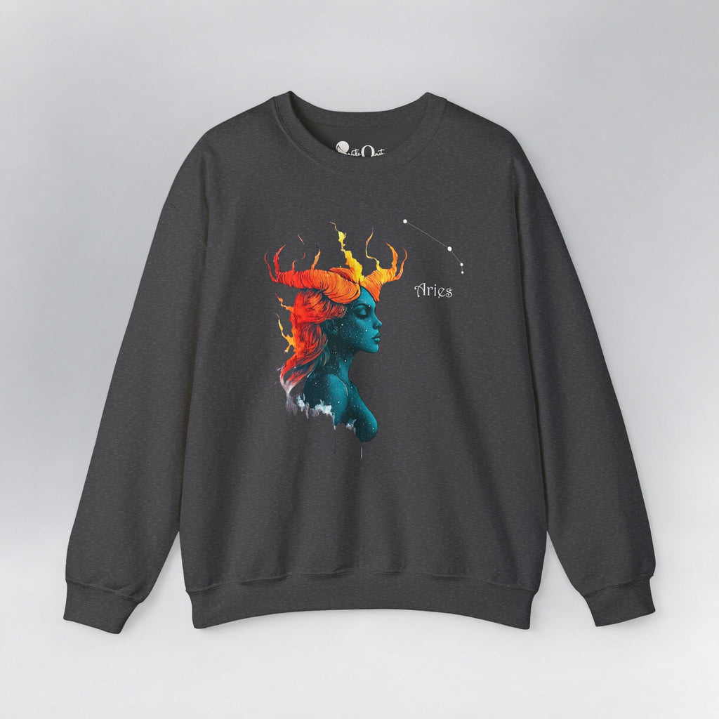 Aries I Zodiac Sweatshirt Dark Heather Sweatshirt