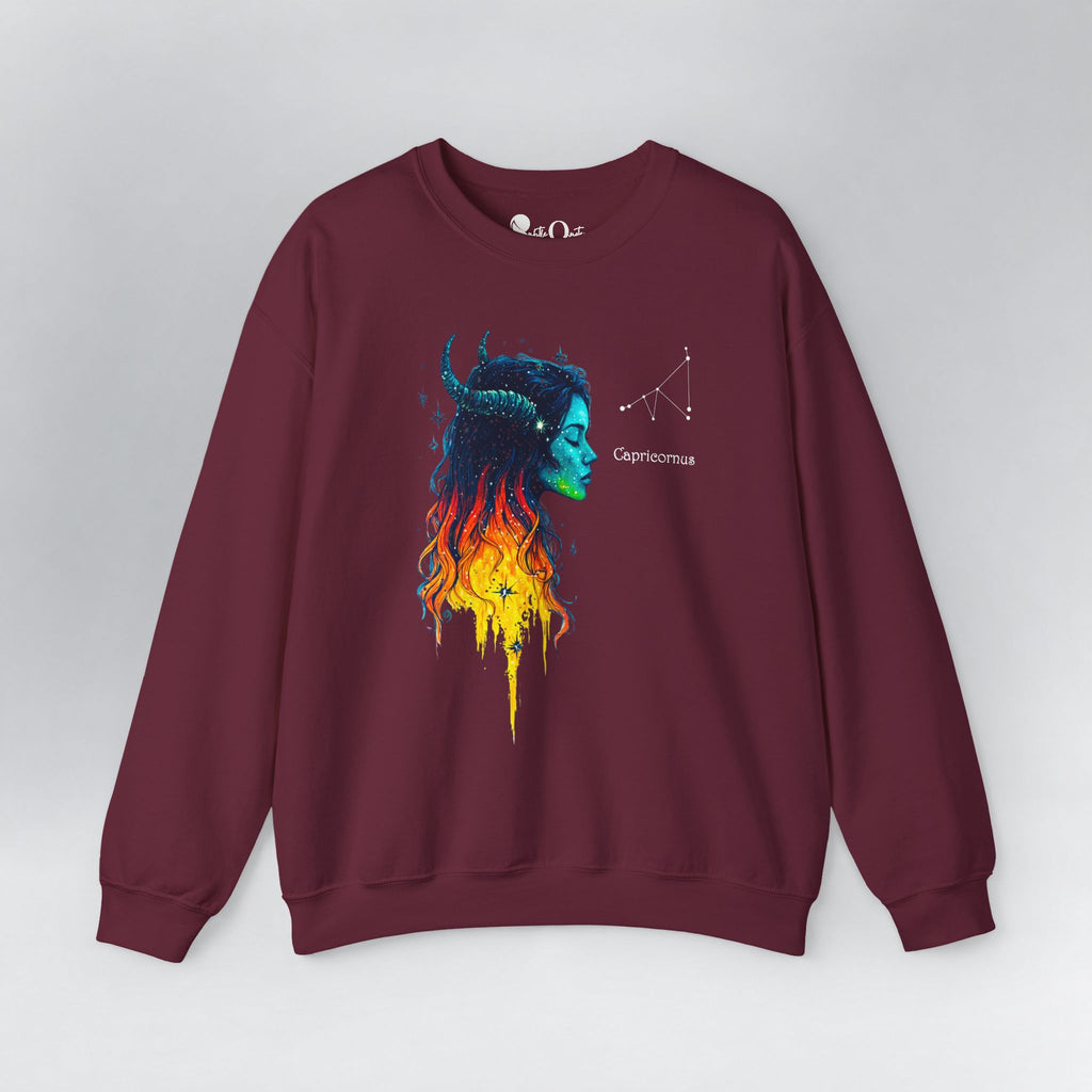 Capricorn Zodiac Sweatshirt Maroon Sweatshirt