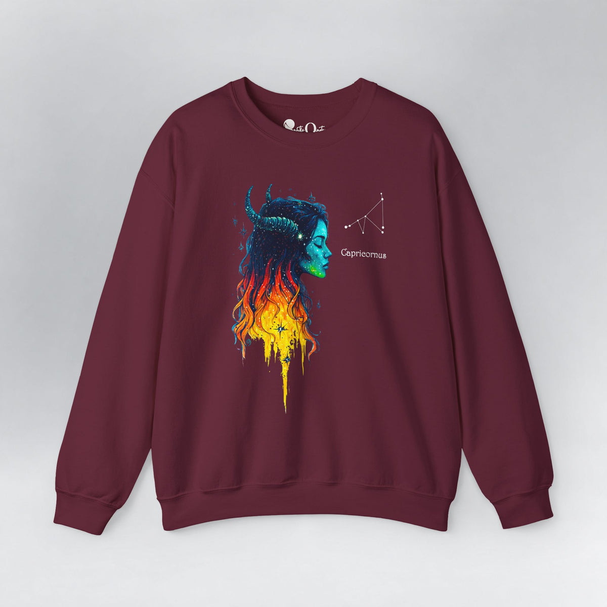 Capricorn Zodiac Sweatshirt Maroon Sweatshirt