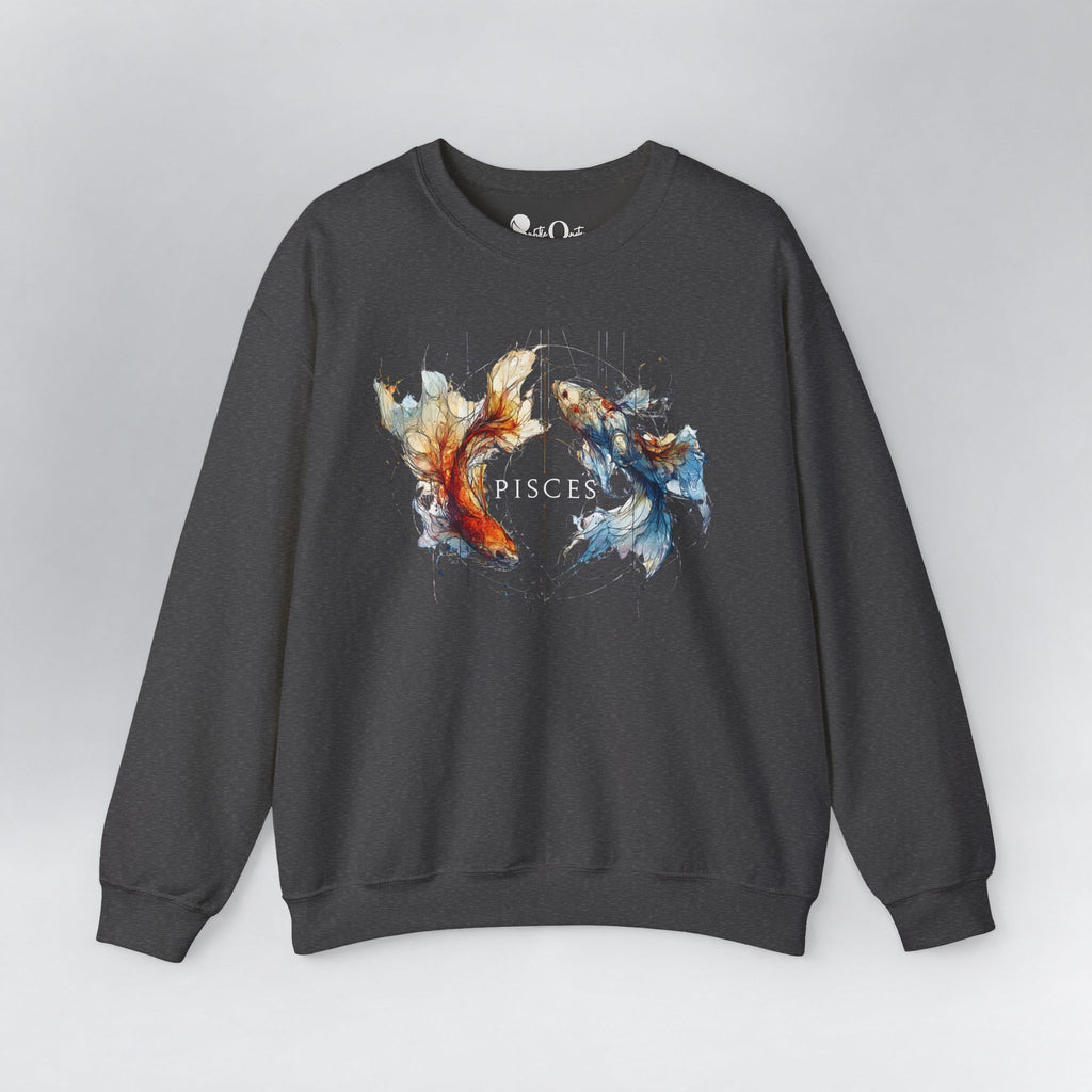 Pisces Koi Fish Zodiac Sweatshirt Dark Heather Sweatshirt