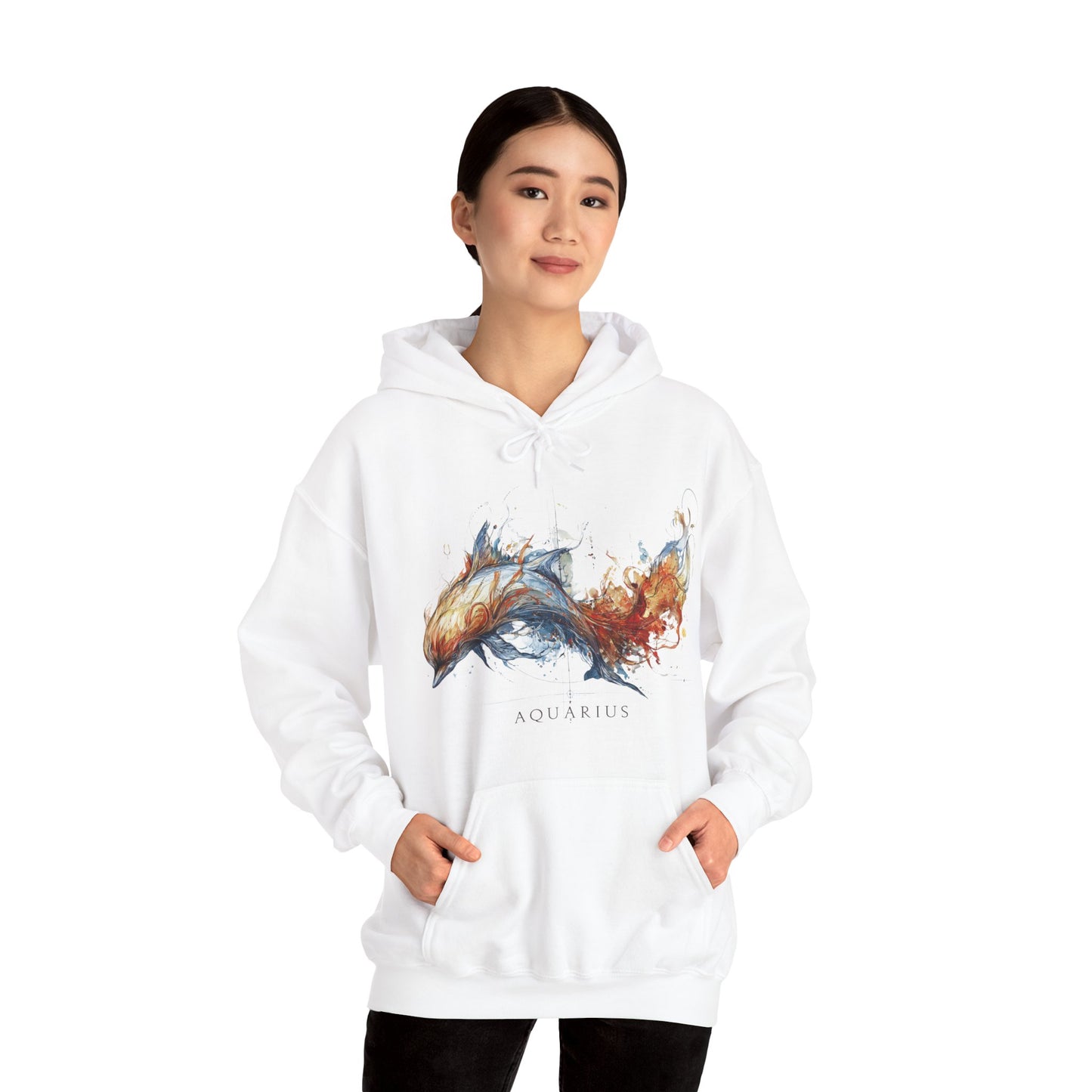 Aquarius Dolphin Heavy Blend™ Hoodie  | Zodiac Line
