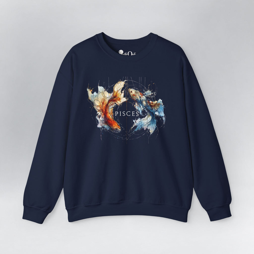 Pisces Koi Fish Zodiac Sweatshirt Navy Sweatshirt