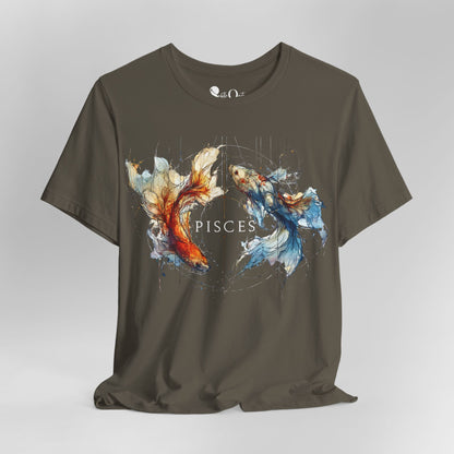 Pisces Koi Fish Dark | Zodiac Line