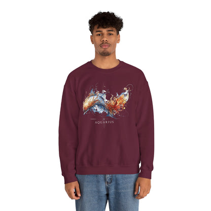 Aquarius Dolphin Heavy Blend™ Crewneck Sweatshirt | Zodiac Line
