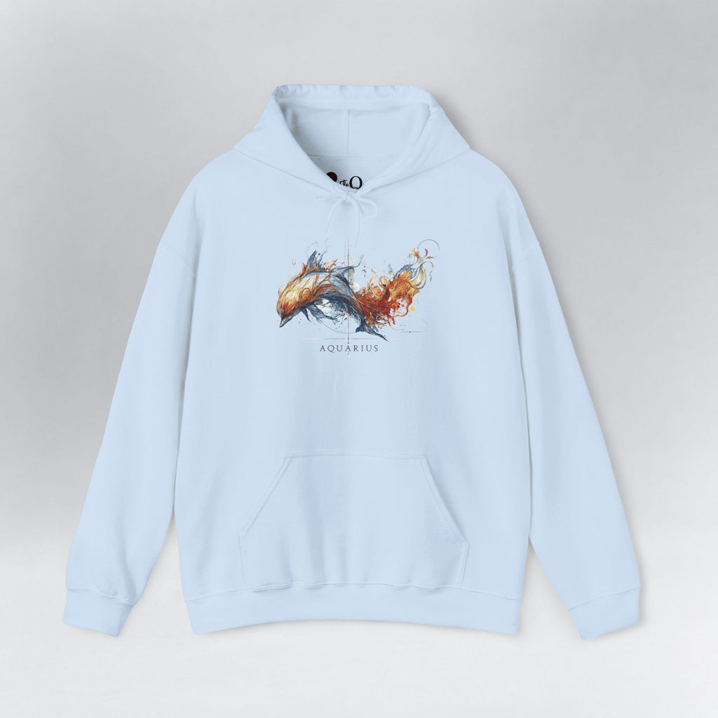 Aquarius Dolphin Zodiac Hoodie Light Blue Hoodie