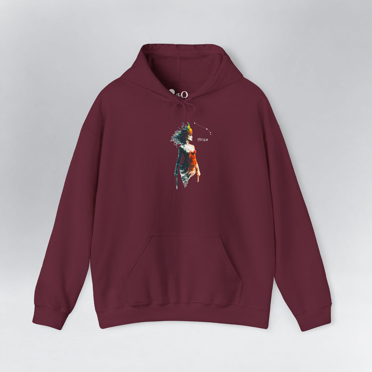 Aries Zodiac Hoodie Maroon Hoodie