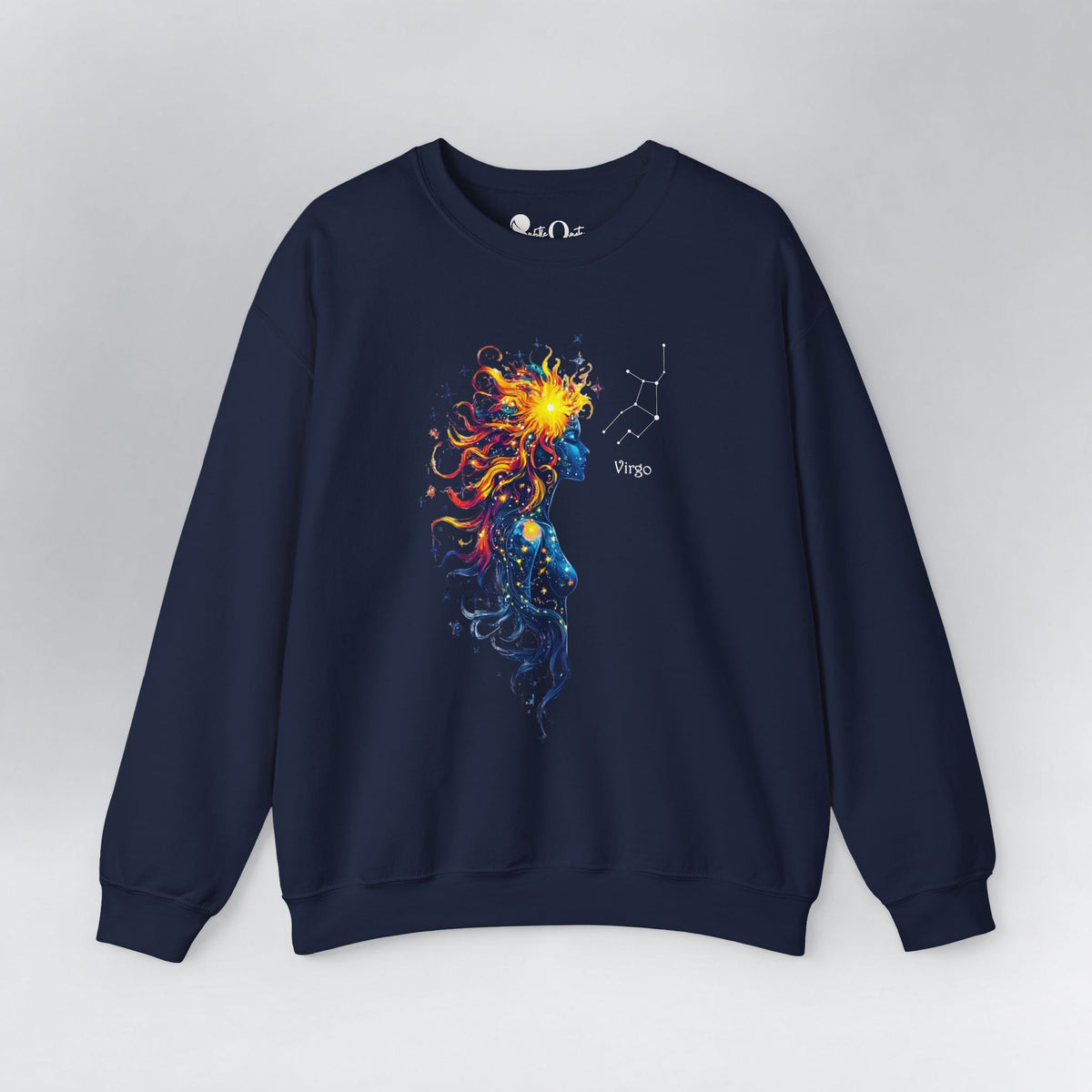 Virgo Goddess Astraea Zodiac Sweatshirt Navy Sweatshirt