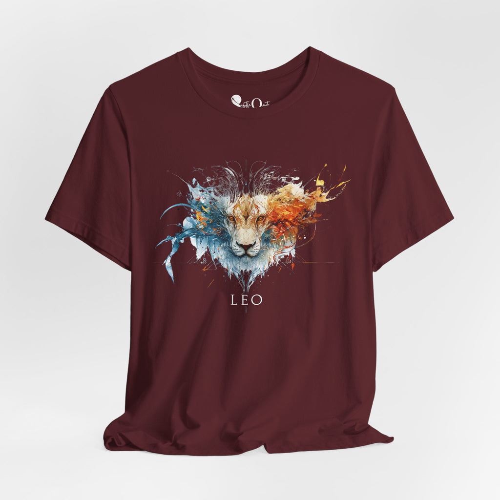 Leo Lion Zodiac T-Shirt Maroon T-Shirt