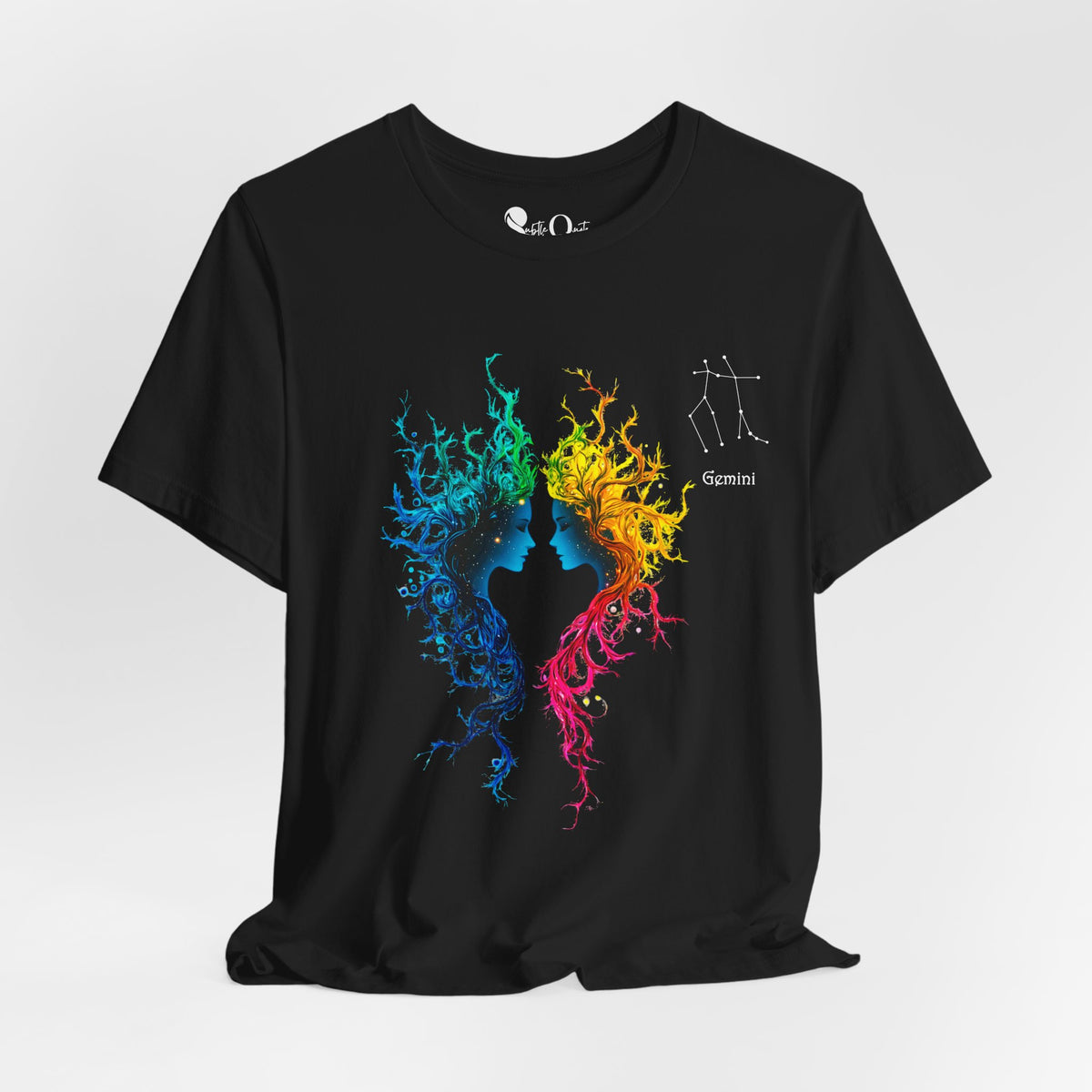 Gemini Zodiac T-Shirt Black T-Shirt