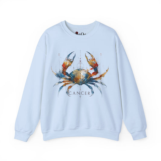 Cancer Crab Heavy Blend™ Crewneck Sweatshirt | Zodiac Line Light Blue Sweatshirt