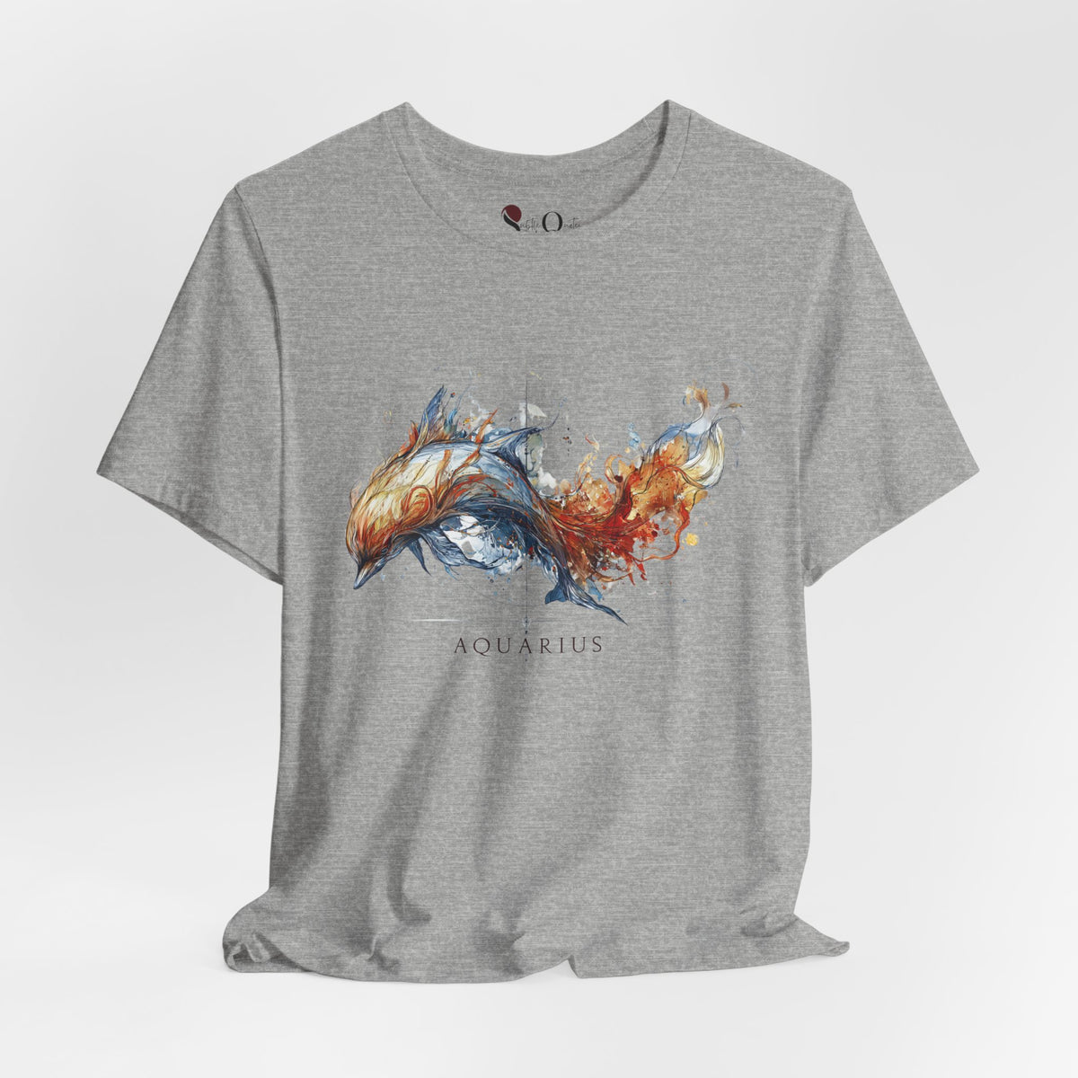 Aquarius Dolphin Zodiac T-Shirt Athletic Heather T-Shirt