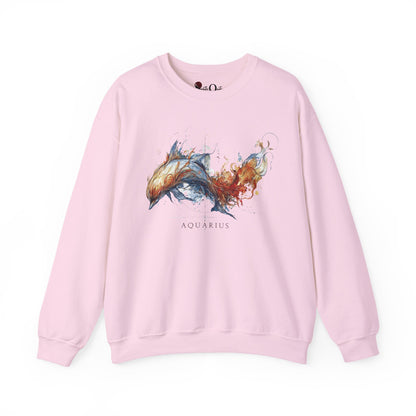 Aquarius Dolphin Heavy Blend™ Crewneck Sweatshirt | Zodiac Line
