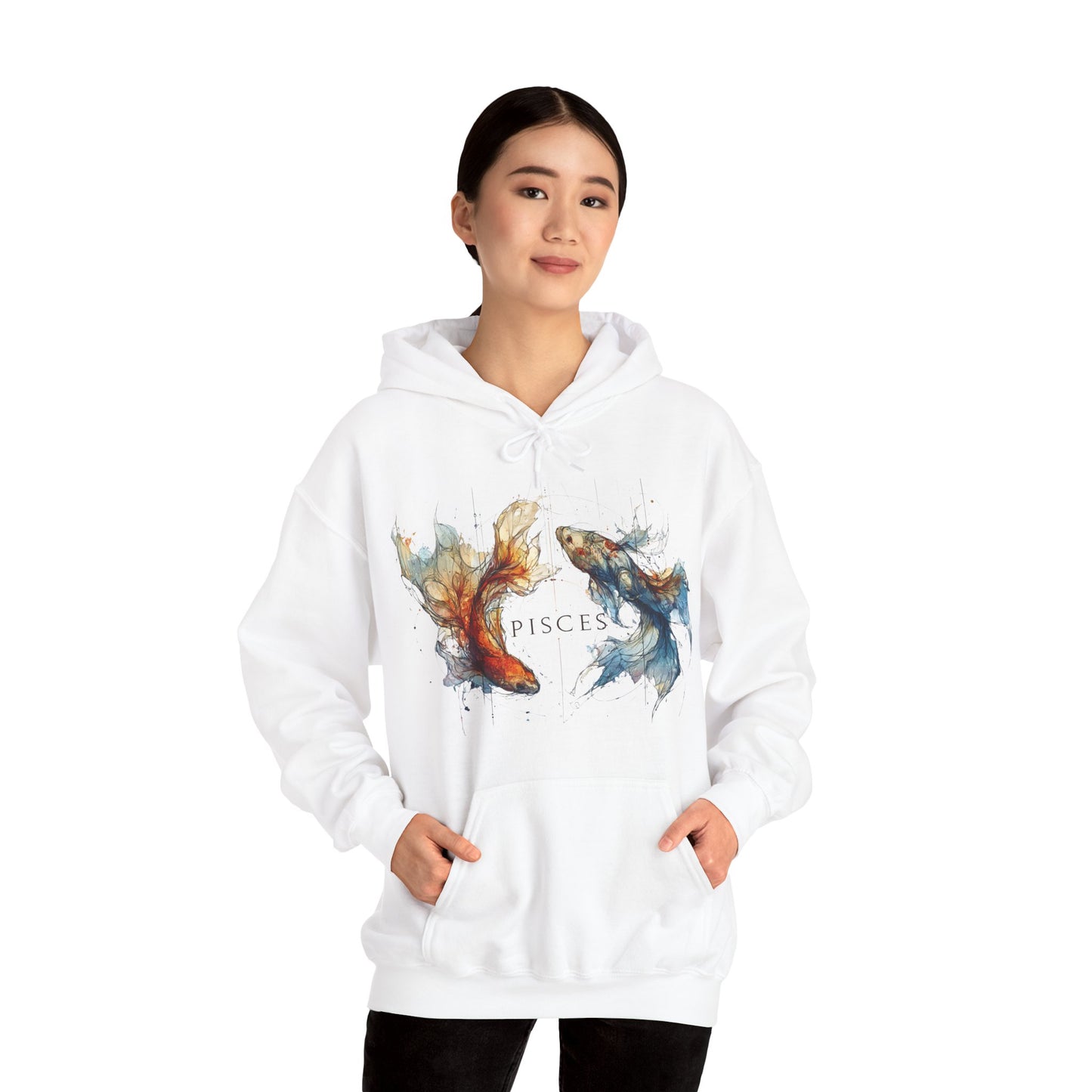 Pisces Koi Fish Heavy Blend™ Hoodie  | Zodiac Line