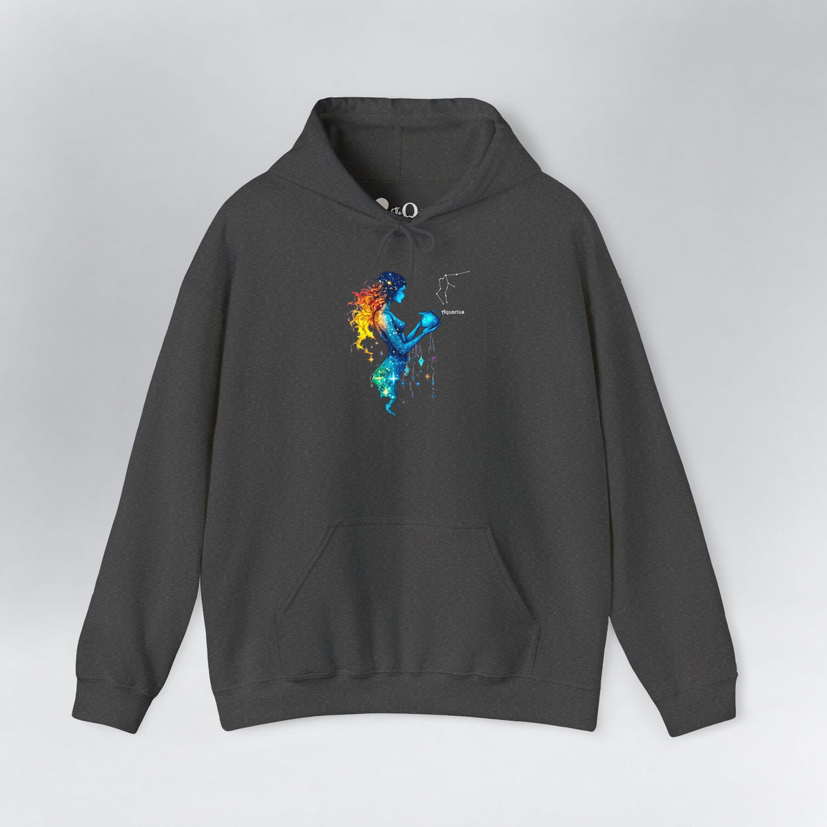 Aquarius Zodiac Hoodie Dark Heather Hoodie