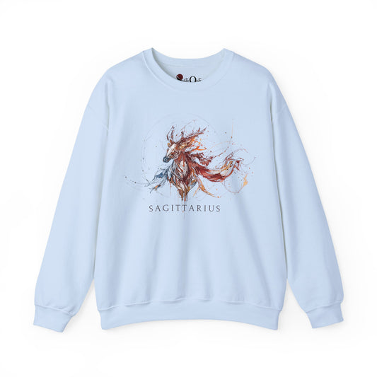 Sagittarius Horse Heavy Blend™ Crewneck Sweatshirt | Zodiac Line Light Blue Sweatshirt