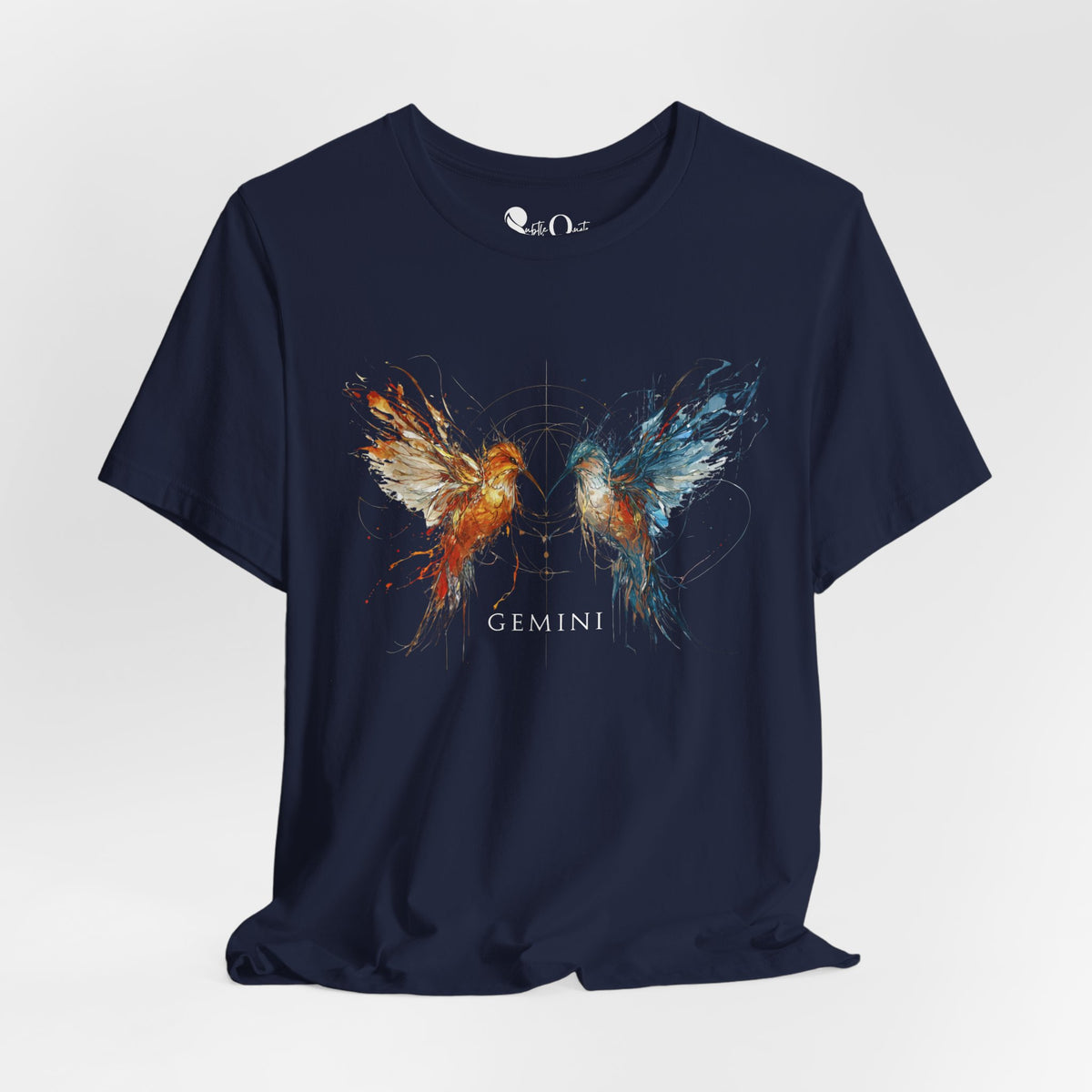 Gemini Hummingbird Zodiac T-Shirt Navy T-Shirt