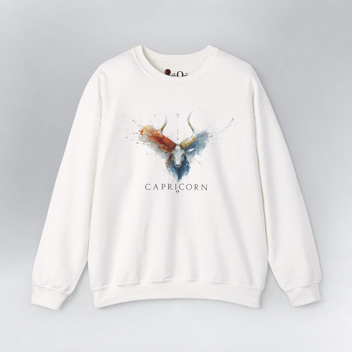 Capricorn Ibex Zodiac Sweatshirt White Sweatshirt