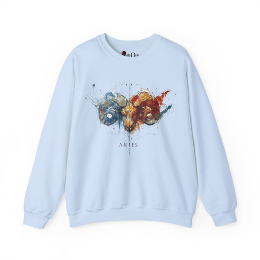 Aries Ram Heavy Blend™ Crewneck Sweatshirt | Zodiac Line Light Blue Sweatshirt