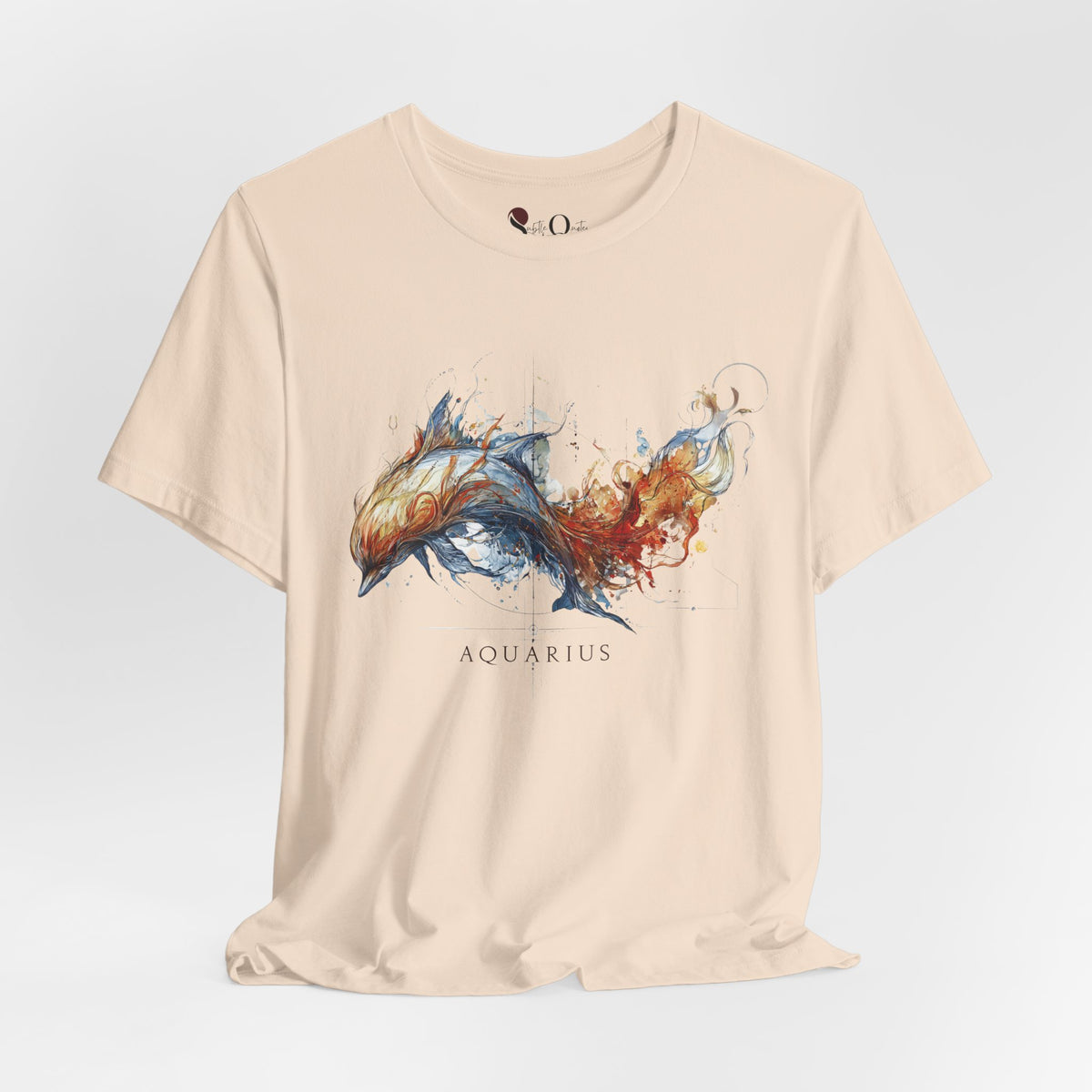 Aquarius Dolphin Zodiac T-Shirt Soft Cream T-Shirt