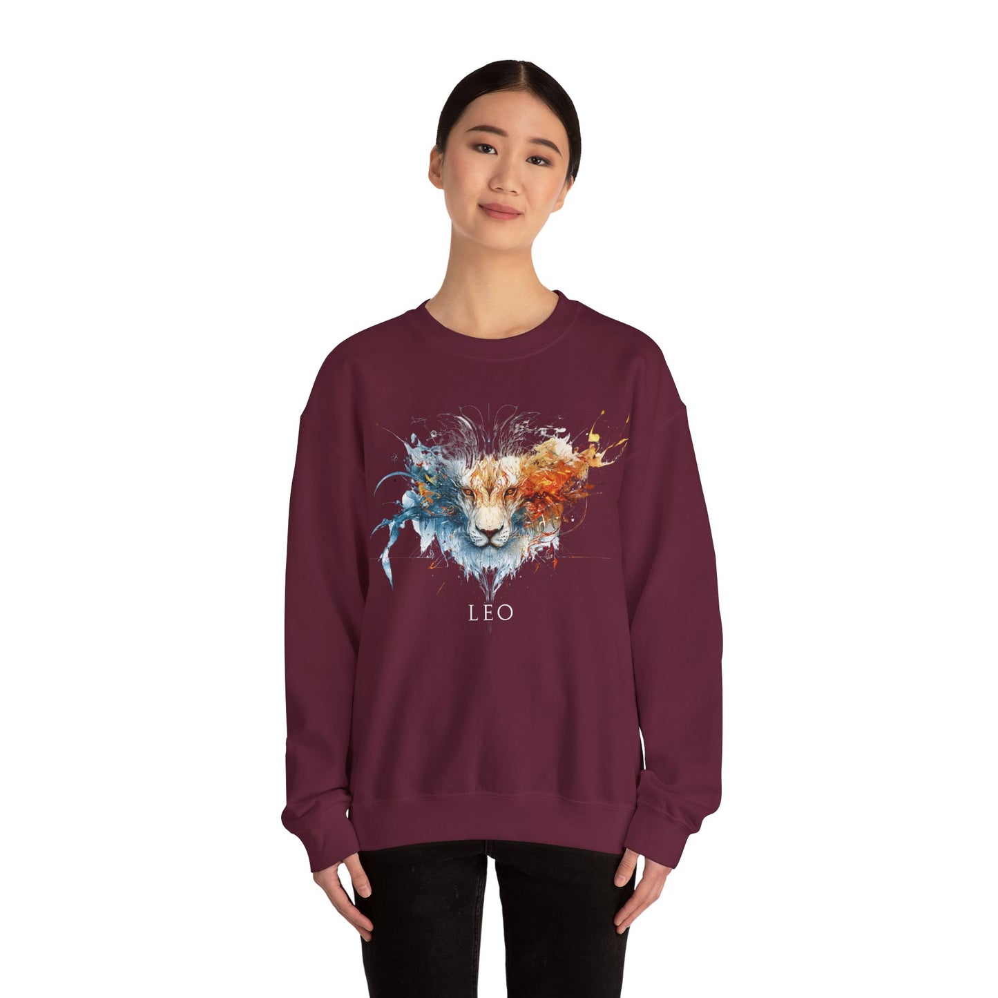 Leo Lion Heavy Blend™ Crewneck Sweatshirt | Zodiac Line