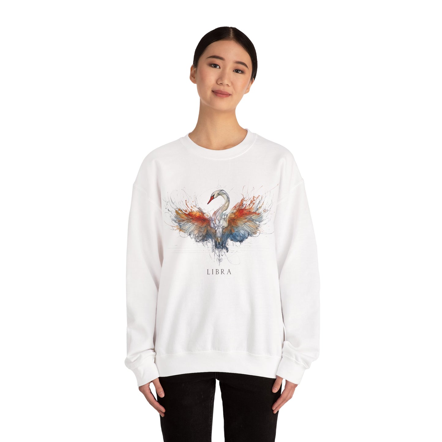 Libra Swan Heavy Blend™ Crewneck Sweatshirt | Zodiac Line