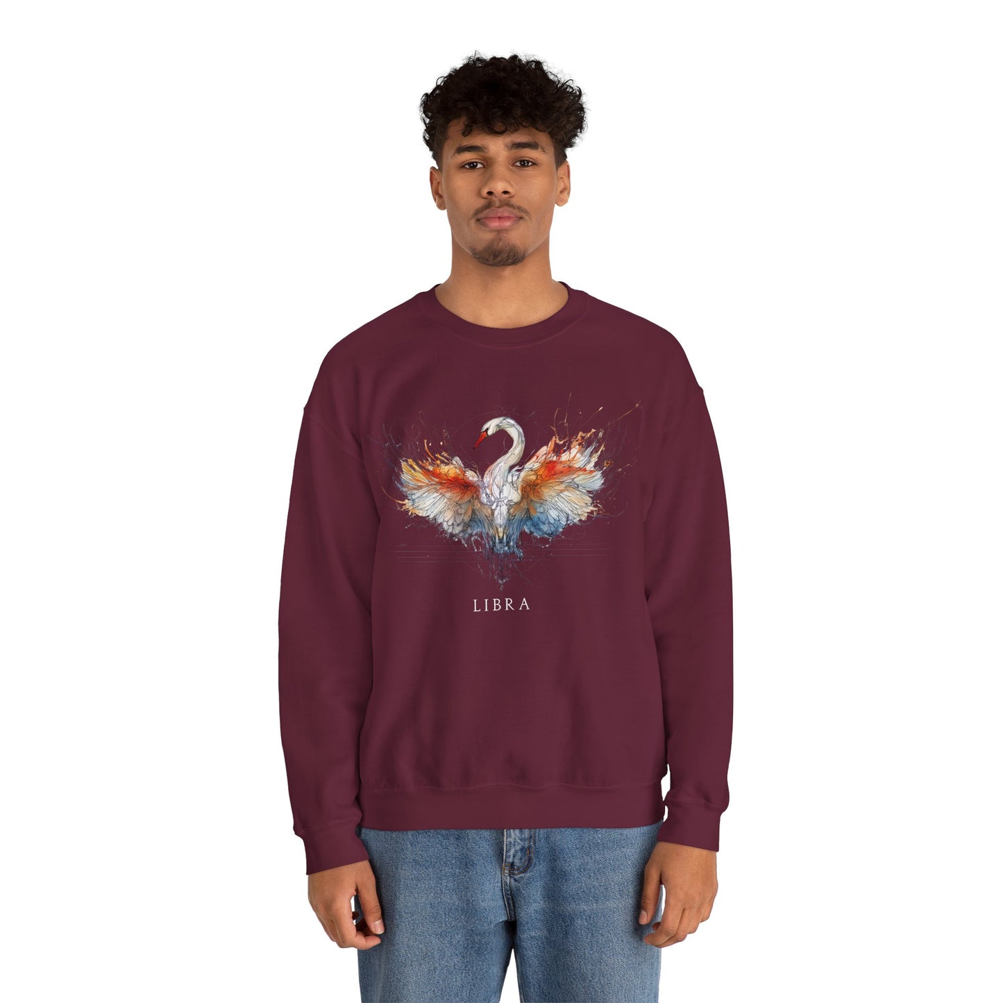 Libra Swan Heavy Blend™ Crewneck Sweatshirt | Zodiac Line