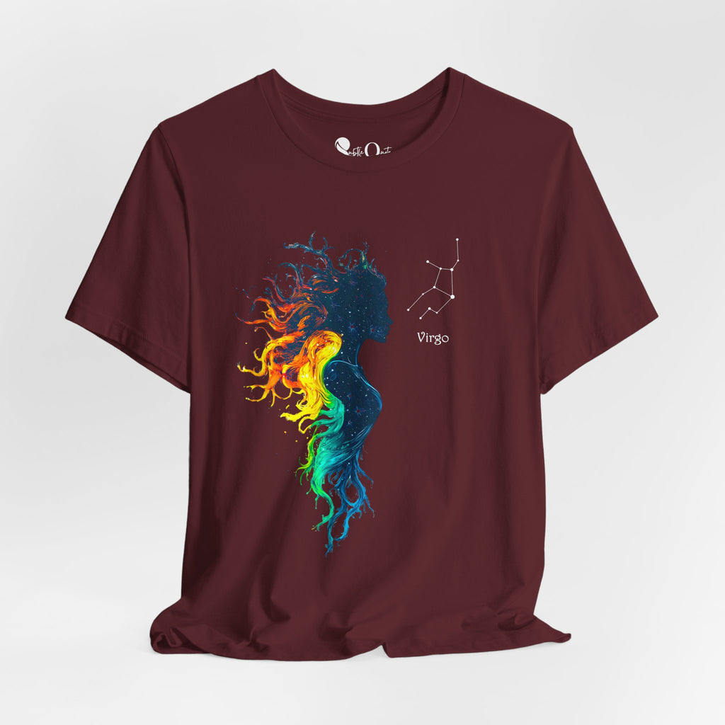 Virgo Zodiac T-Shirt Maroon T-Shirt