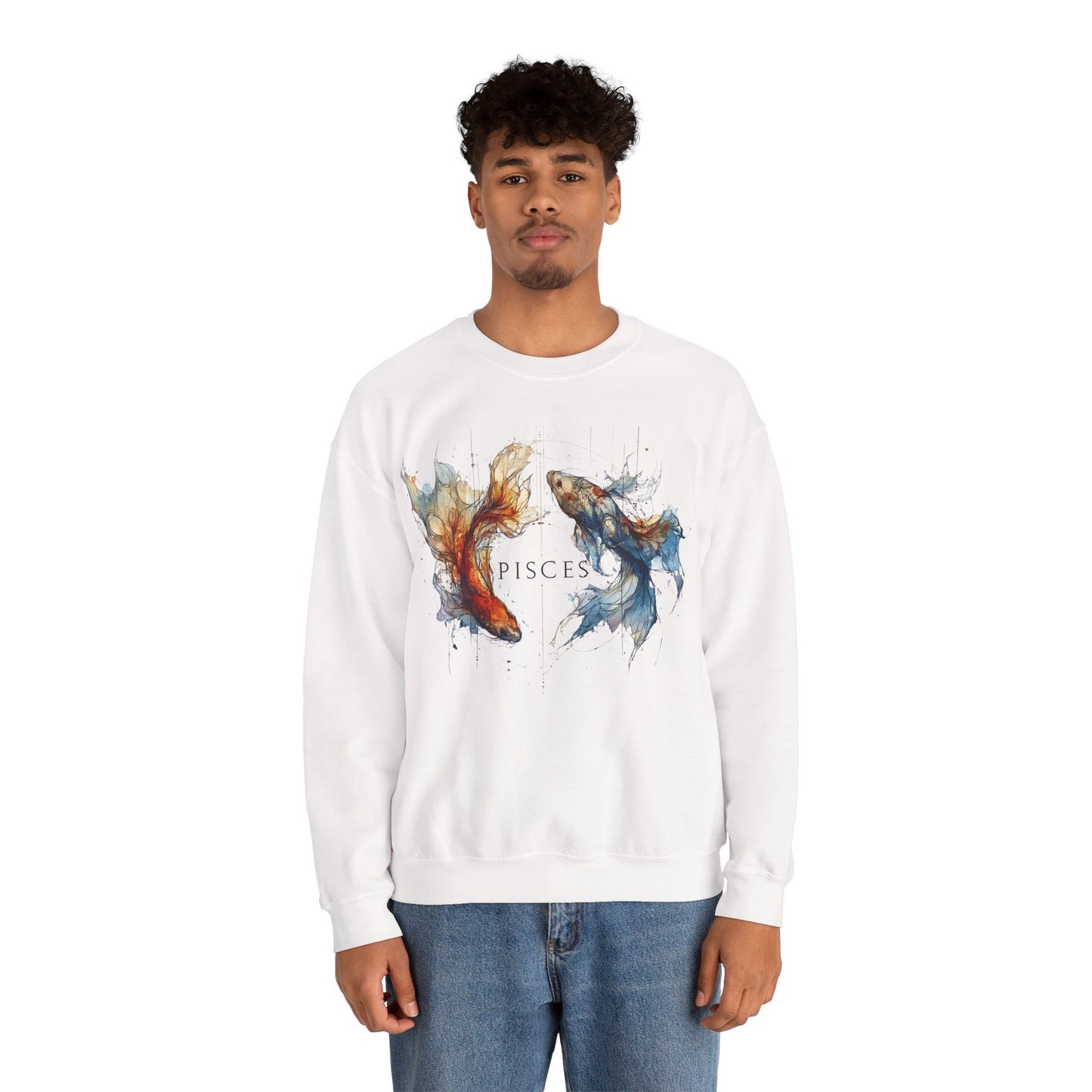 Pisces Koi Fish Heavy Blend™ Crewneck Sweatshirt | Zodiac Line