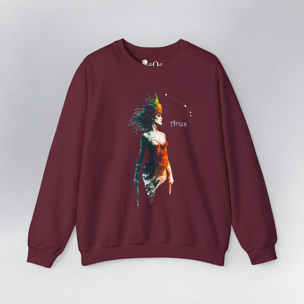 Aries Zodiac Sweatshirt Maroon Sweatshirt