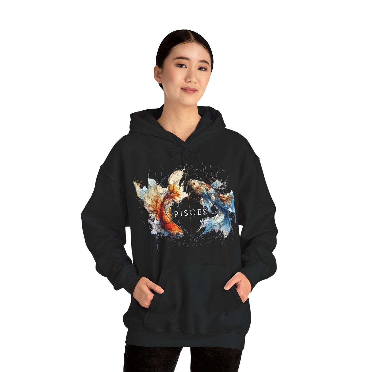 Pisces Koi Fish Heavy Blend™ Hoodie  | Zodiac Line