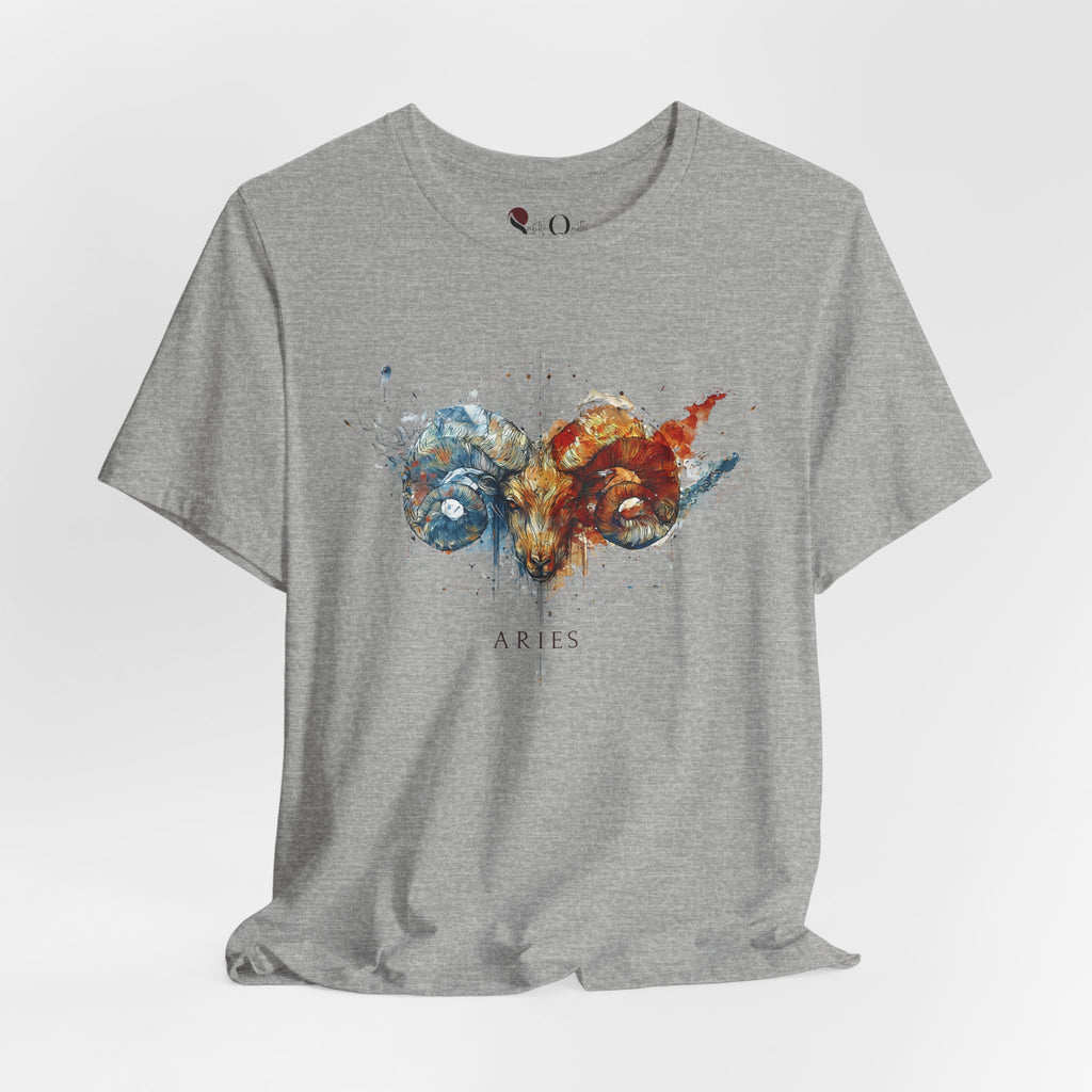 Aries Ram Zodiac T-shirt Athletic Heather T-Shirt