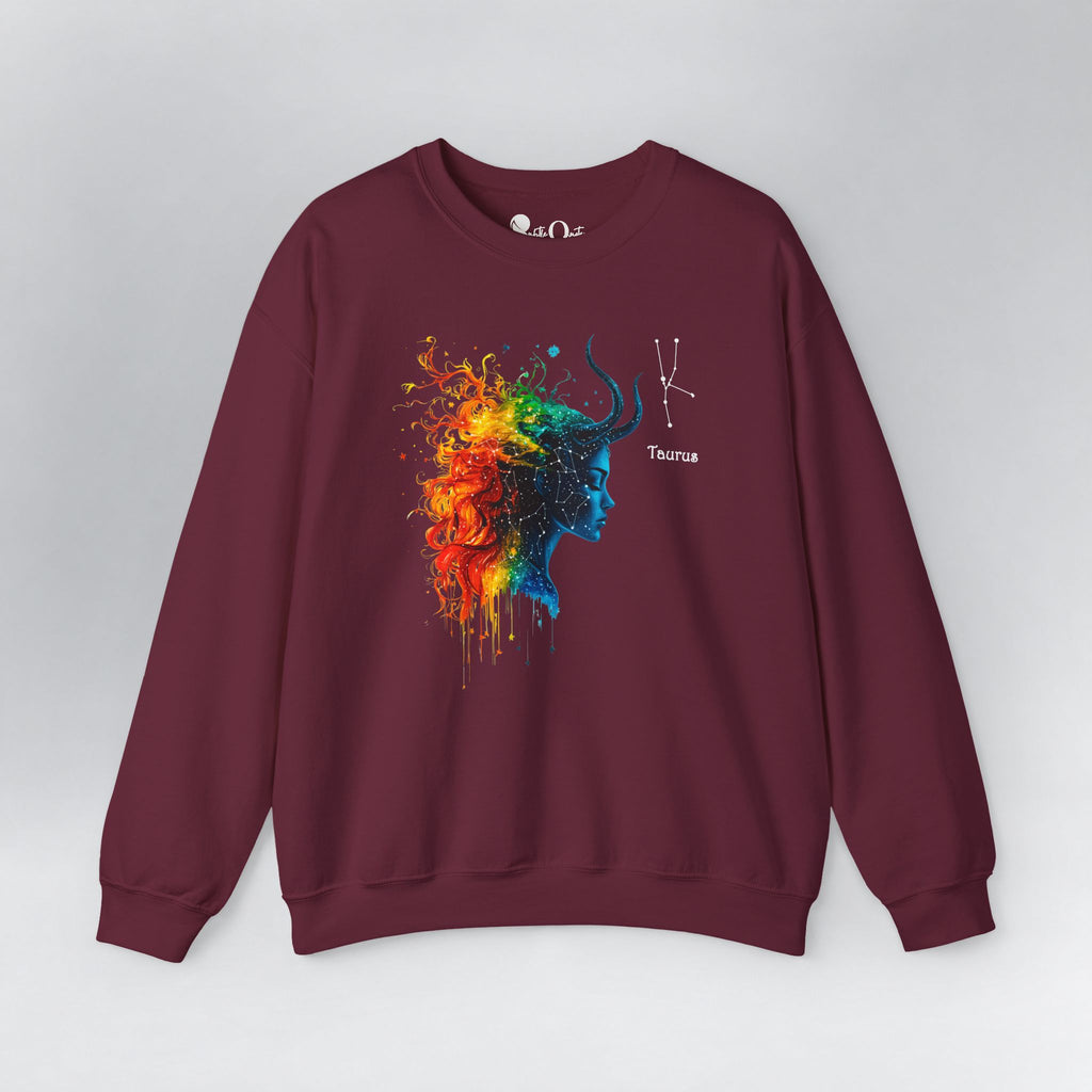 Taurus Zodiac Sweatshirt Maroon Sweatshirt