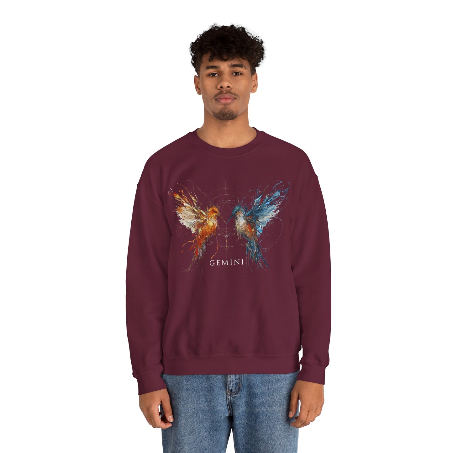 Gemini Hummingbird  Heavy Blend™ Crewneck Sweatshirt | Zodiac Line