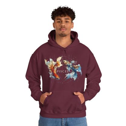 Pisces Koi Fish Heavy Blend™ Hoodie  | Zodiac Line