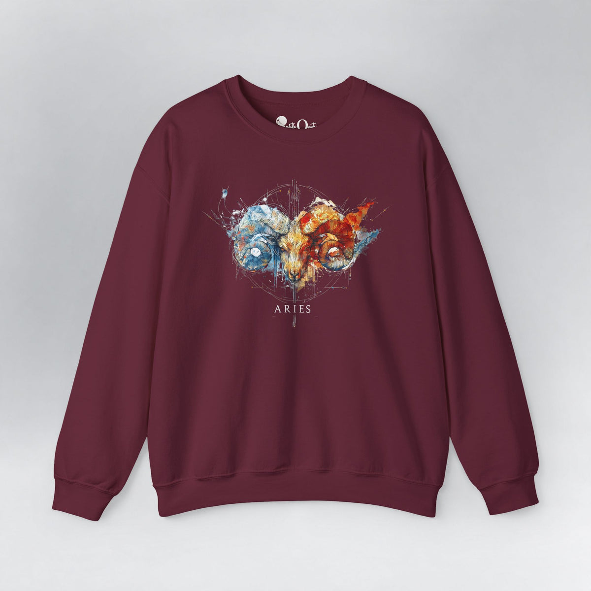 Aries Ram Zodiac Sweatshirt Maroon Sweatshirt