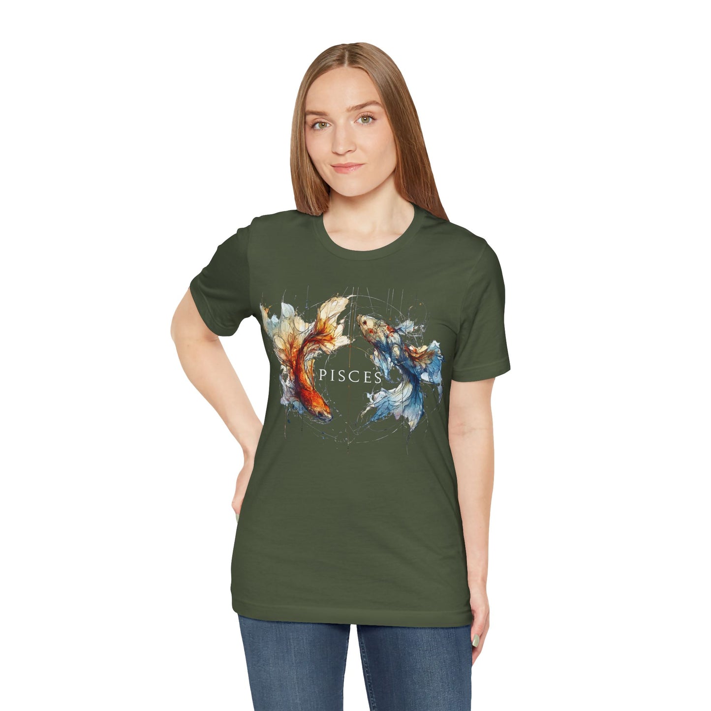 Pisces Koi Fish Dark | Zodiac Line
