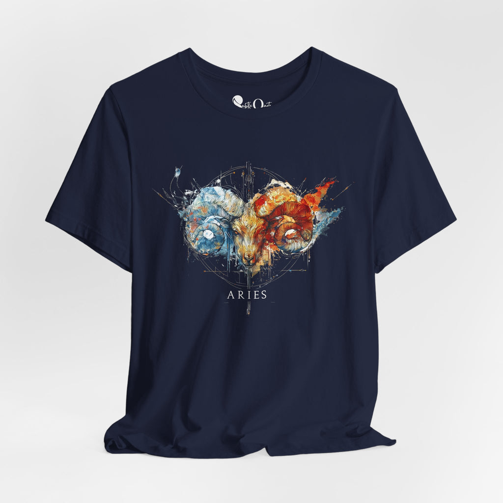 Aries Ram Zodiac T-shirt Navy T-Shirt