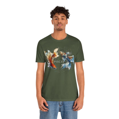 Pisces Koi Fish Dark | Zodiac Line