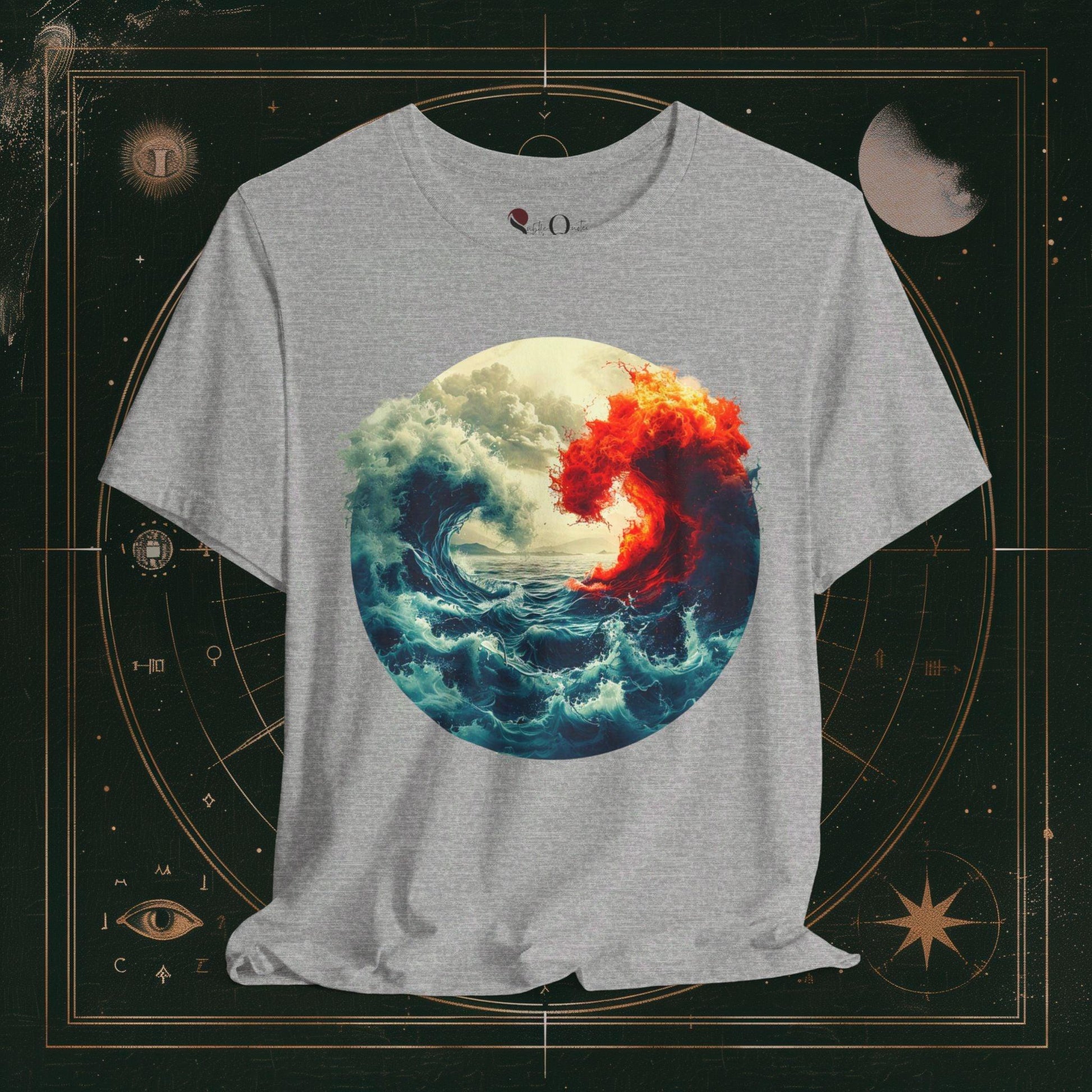 T-Shirt Athletic Heather / S Unisex -  Elemental Harmony: Water and Fire