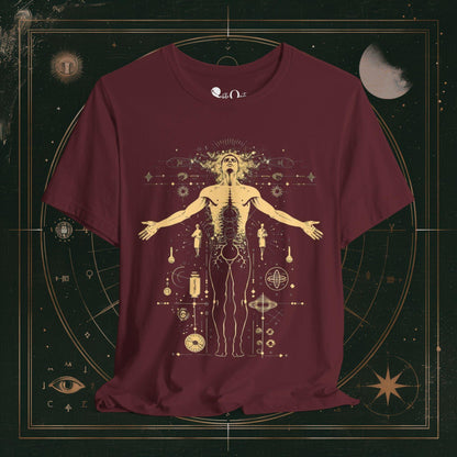 T-Shirt Maroon / S Unisex -  Alchemical Awakening: Enlightenment Dark