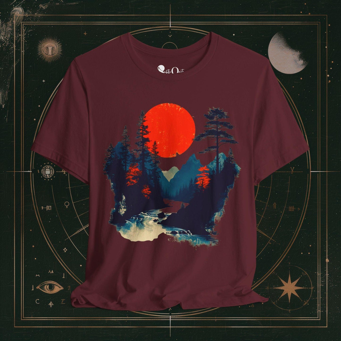 T-Shirt Maroon / S Unisex -  Crimson Dusk Dark