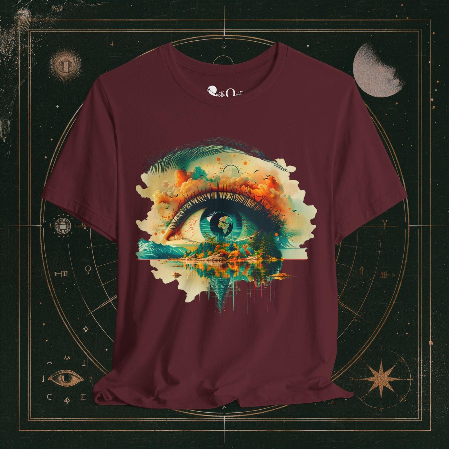 T-Shirt Maroon / S Unisex -  Nature's Vision Dark