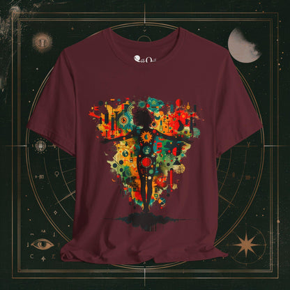 T-Shirt Maroon / S Unisex -  The Human Canvas Dark