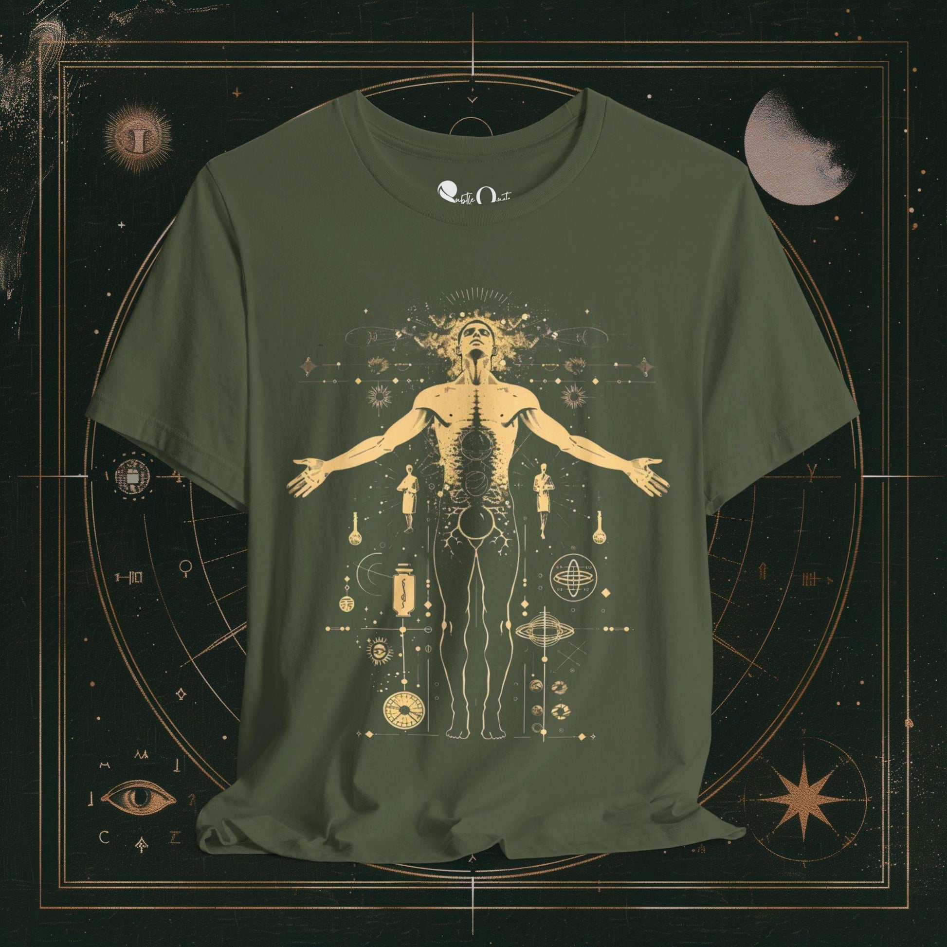 T-Shirt Military Green / S Unisex -  Alchemical Awakening: Enlightenment Dark