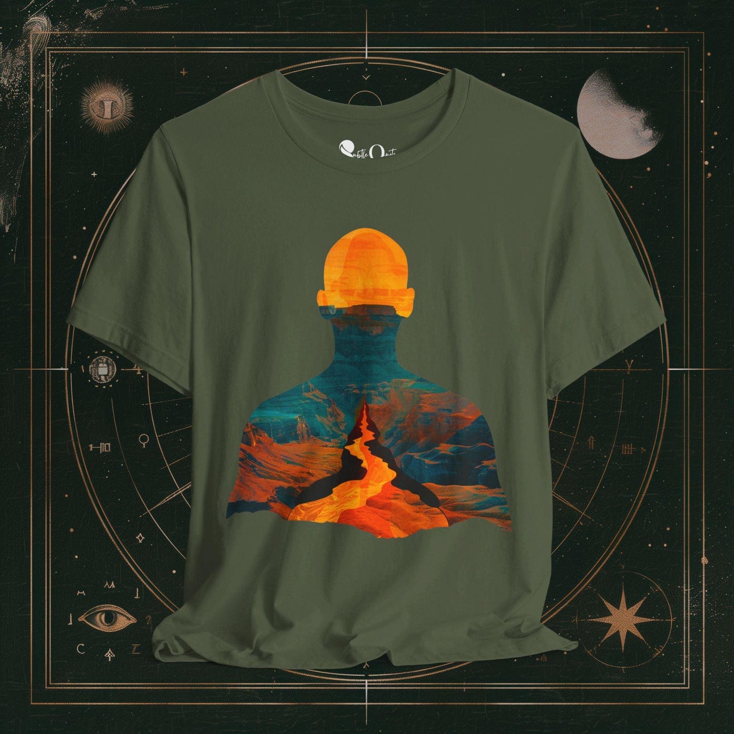 T-Shirt Military Green / S Unisex -  Inner Journey Silhouette Dark