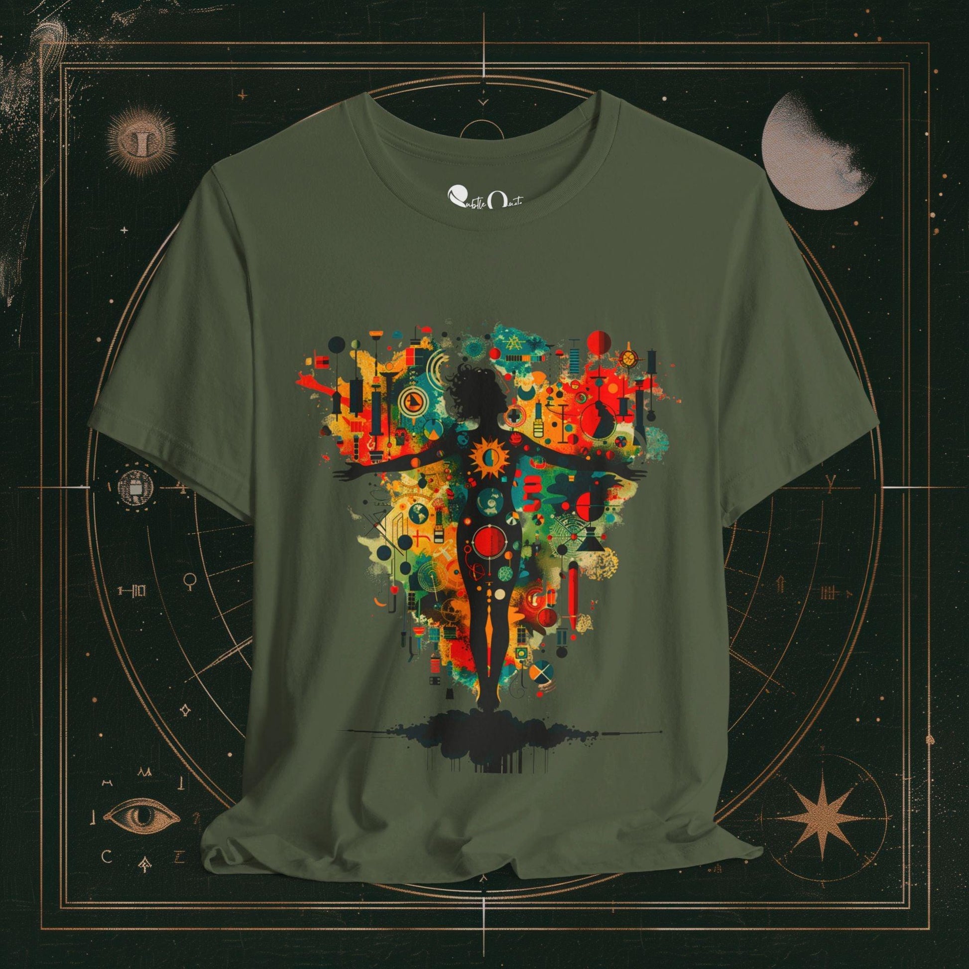 T-Shirt Military Green / S Unisex -  The Human Canvas Dark