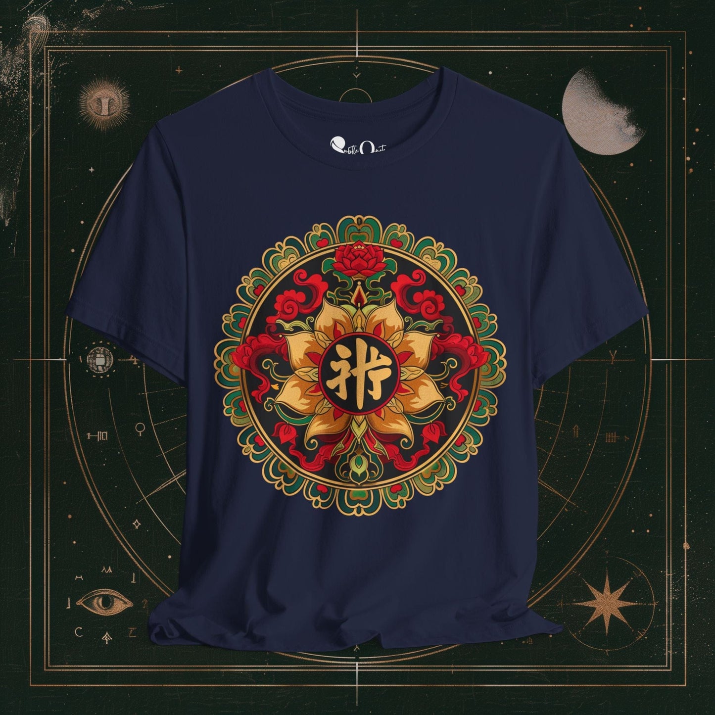 T-Shirt Navy / S Mandala of Tranquillity Dark